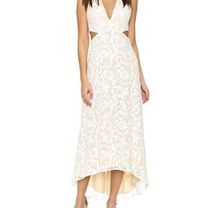 Alice and Olivia white maxi with cutouts
